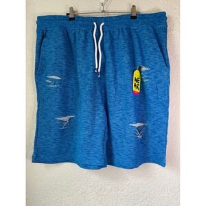 NWT Zumba Wear XLegendary Blue Distressed Athletic Shorts Mens